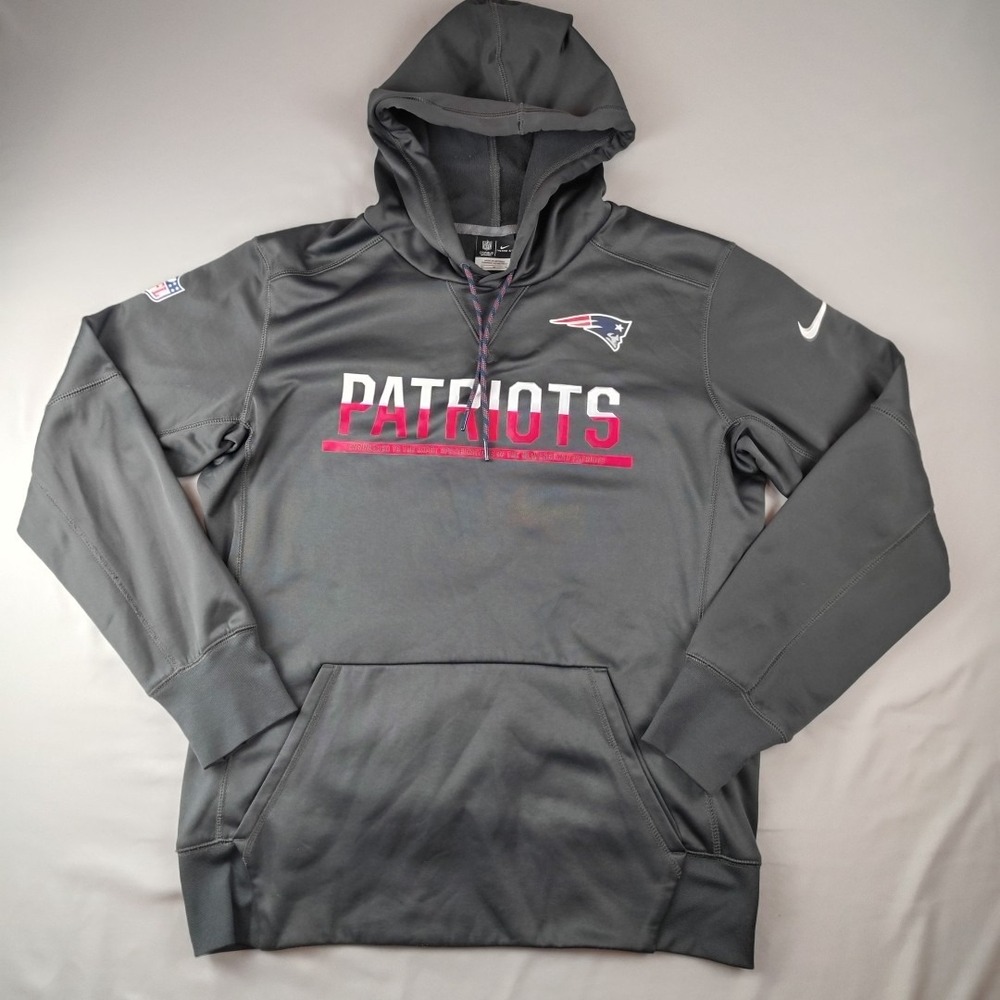 Nike NFL On Field Sweatshirt Men's M New England Patriots Therma Fit Hoodie Gray